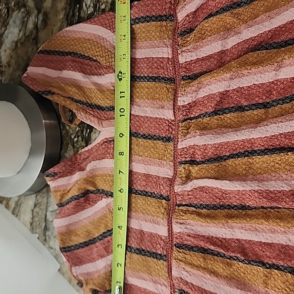 🥳 Roxy Women's Babydoll Dress - Orange/Brown  Beachy Striped Halter Babydoll XL - Picture 10 of 11